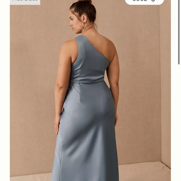 BHLDN Dylan One-Shoulder Satin Side-Slit Gown - Picture 3 of 5